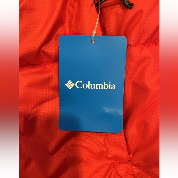 Columbia Puffect Parka Hooded Jacket Mens Medium Red Puffer Insulated New Tags - Picture 14 of 16